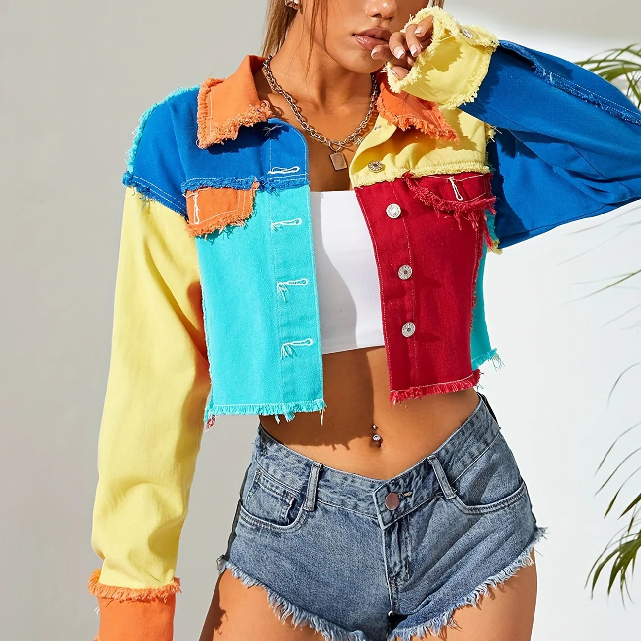 2024 novas roupas de inverno mulheres borda crua manga longa denim jaqueta casaco roupas femininas