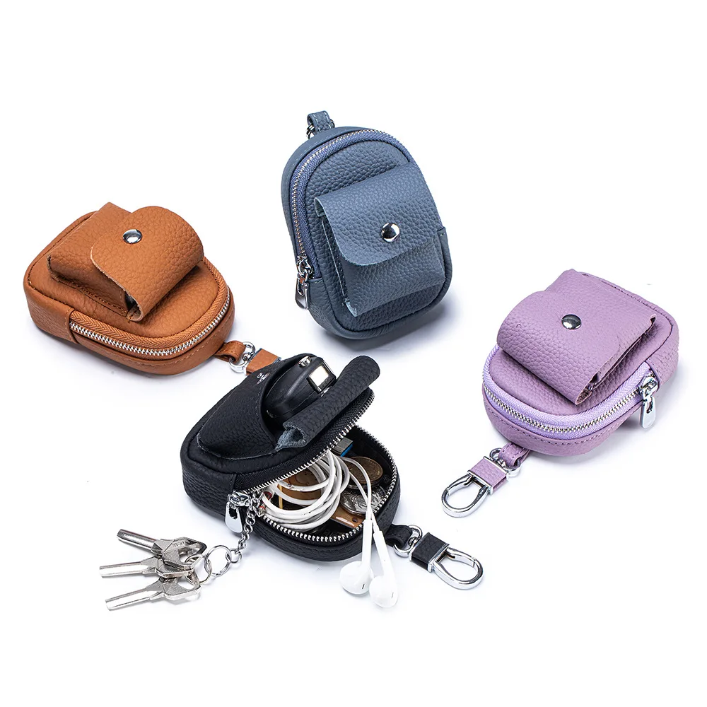 

Рюкзак, кошельки для монет для женщин, милый кулон, брелок из натуральной кожи, губная помада, органайзер для кабеля для передачи данных, сумка на молнии с подвесным крючком