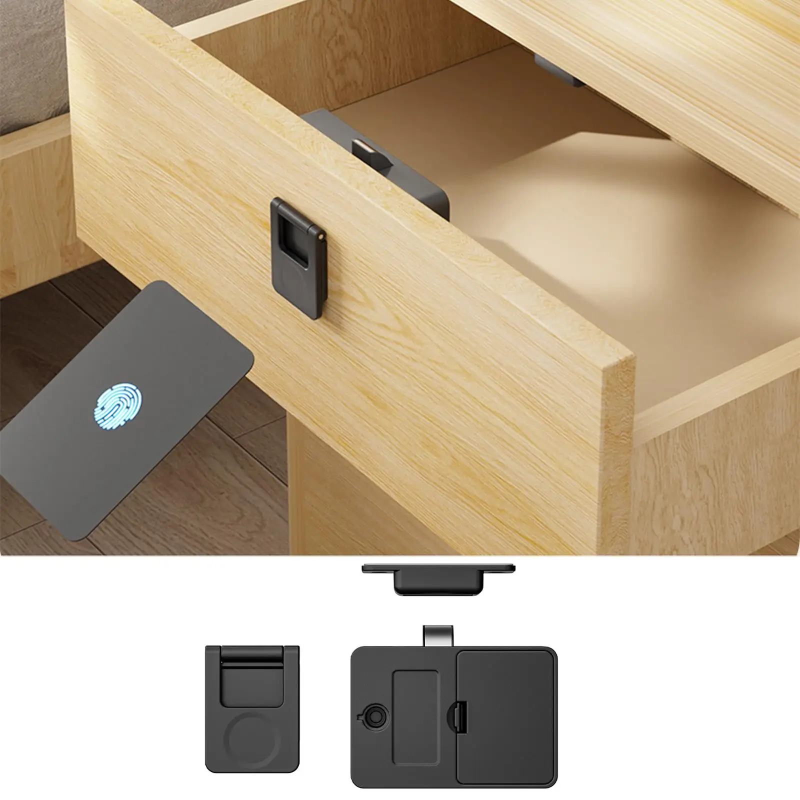 

NFC Smart Cabinet Lock Magnetic Sensing Child Safety Baby Proofing Drawer Lock 2 Unlocking Methods Long Battery Life Universal