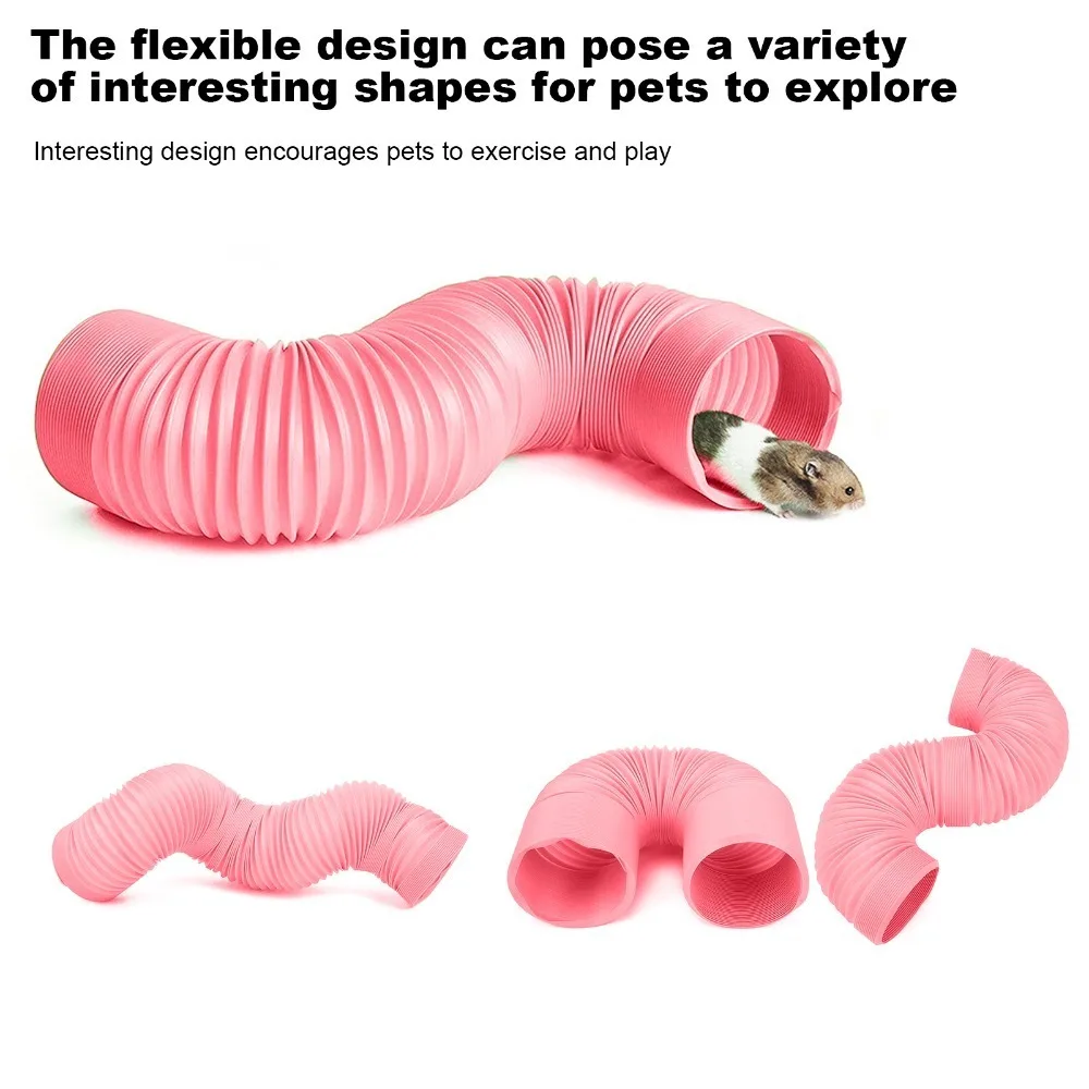 Flexible PP Small Animal Play Tunnel Retractable Durable Mini Pet Tunnel Toy Waterproof Pet Interactive Tunnel Toy Groundhog