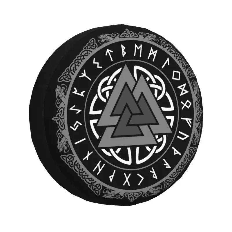 Valknut Ice Flame Viking Valhalla Odin Spare Tire Cover for Honda CRV Jeep RV SUV Camper Car Wheel Protector Covers