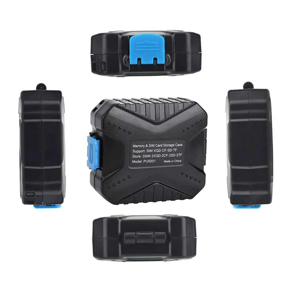 حافظة بطاقات الذاكرة حافظة بطاقات SD محمولة سوداء مقاومة للماء لبطاقة الذاكرة وحامل سفر لبطاقات SD TF