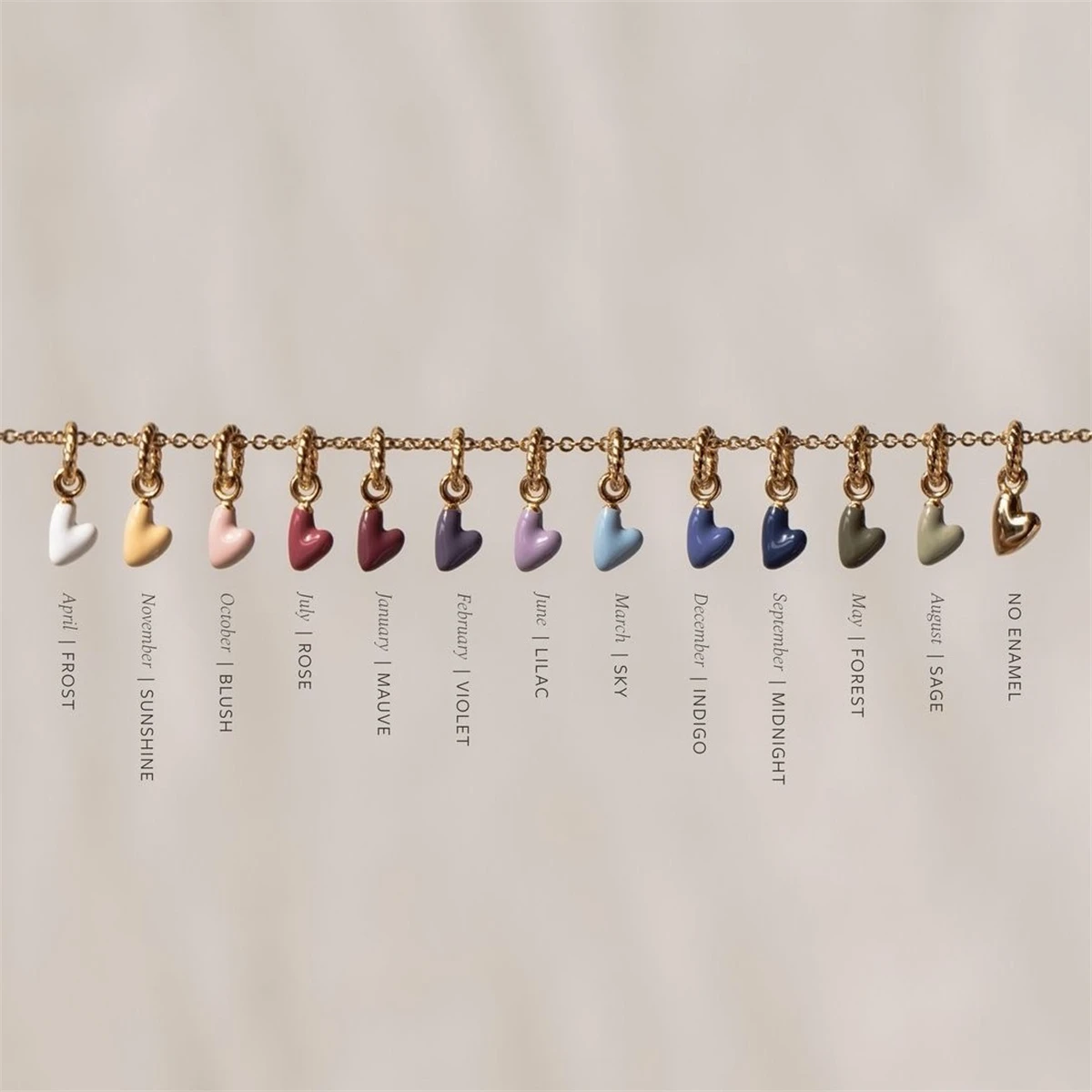 الفولاذ المقاوم للصدأ DIY الحرة مطابقة ديسمبر الحب قلادة بسيطة الحفاظ على اللون مطلية بالذهب