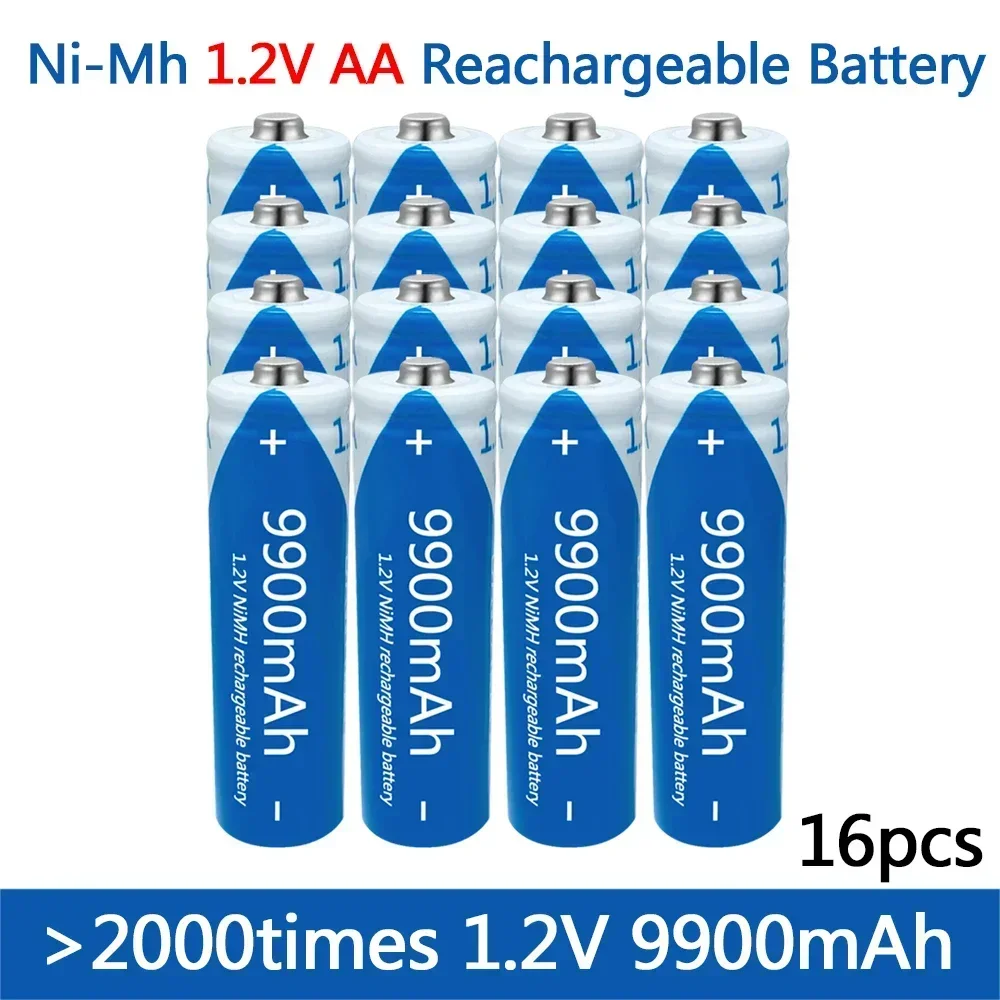 AA battery 1.2V nickel hydrogen battery AA fast charging battery 9900mAh remote control mouse small fan electric toy alarm clock