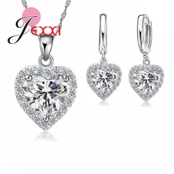 New Arrival Jewelry Sets 925 Sterling Silver Heart Fashion Wedding Jewelrys Earrings Pendant Necklaces