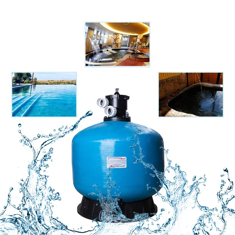 Swimming Fiberglass Combination 6-Way Multi Port  Filtration Combination  Top Mount/Side Mount Sand Filter with Pump