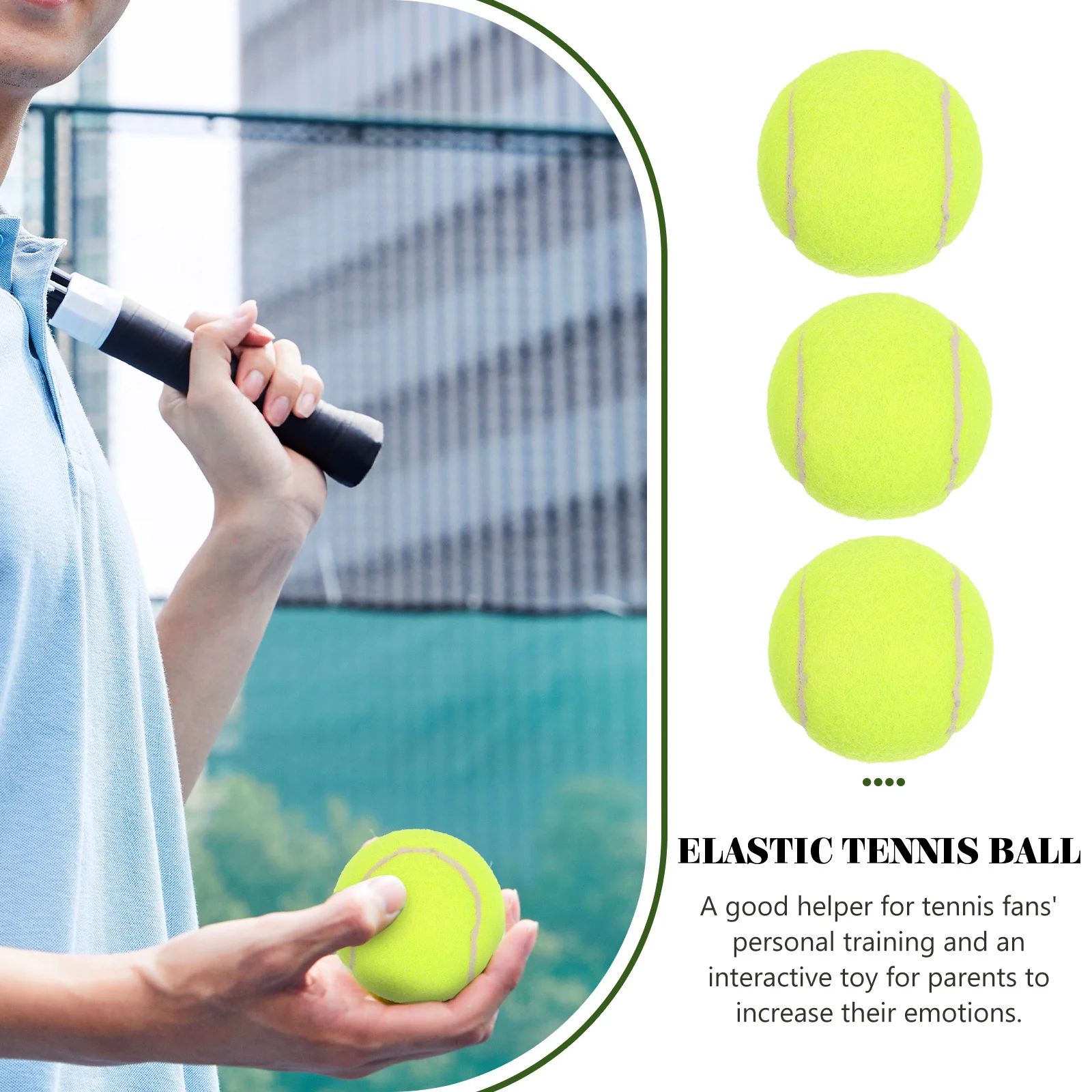 

3Pcs Training Tennis Ball Durable Practice Ball for Self Training Reflex Eye Hand Coordination Outdoor Indoor Sports
