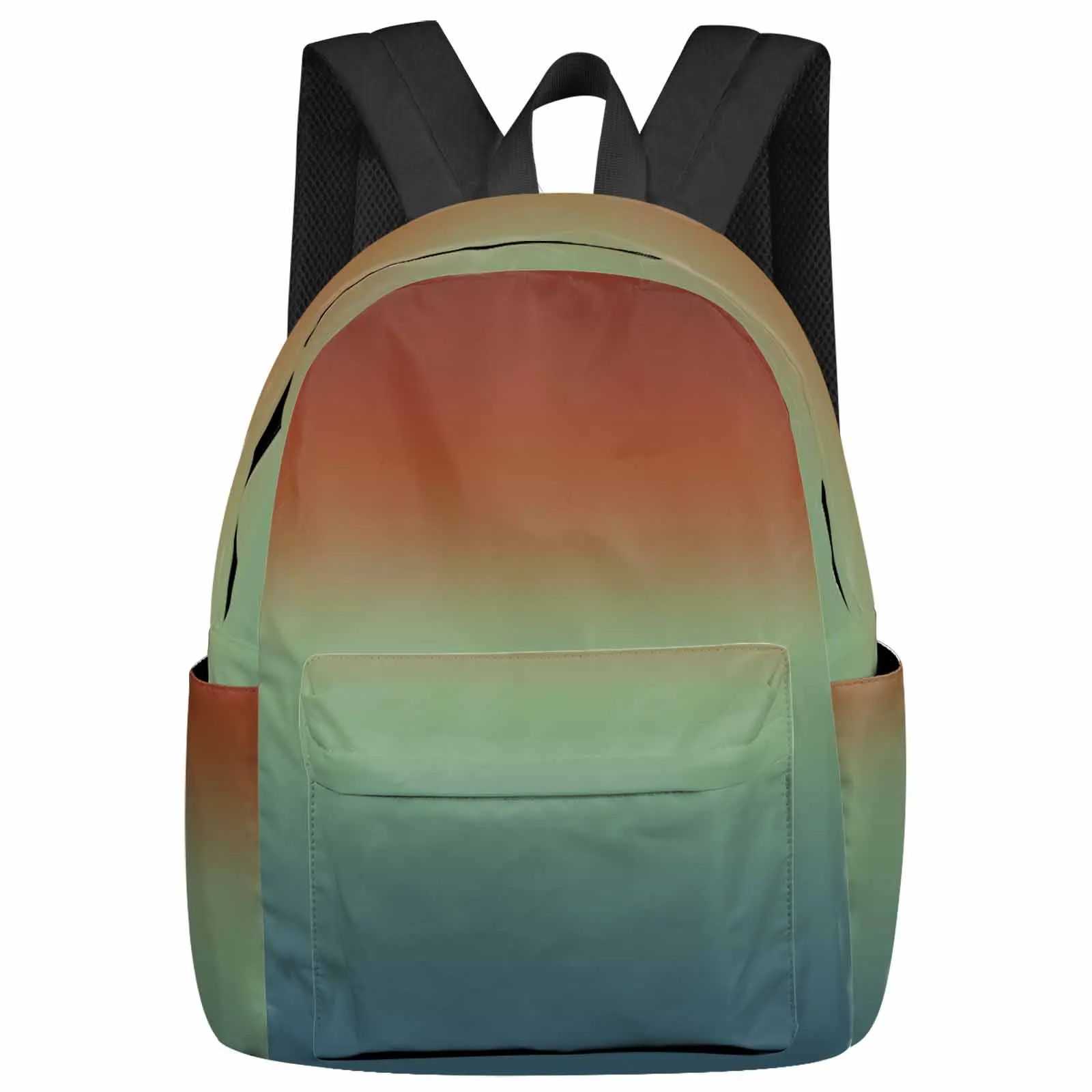 Gradient Rust Red Blue-Green Backpack Teenagers Student School Bags Laptop Custom Backpack for Men Women Travel Bag