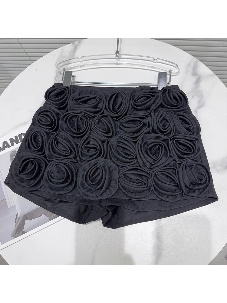 HIGH STREET più nuovo 2024 Designer gonna donna 3D Rose fFlower decorazione Mini pantaloni gonna