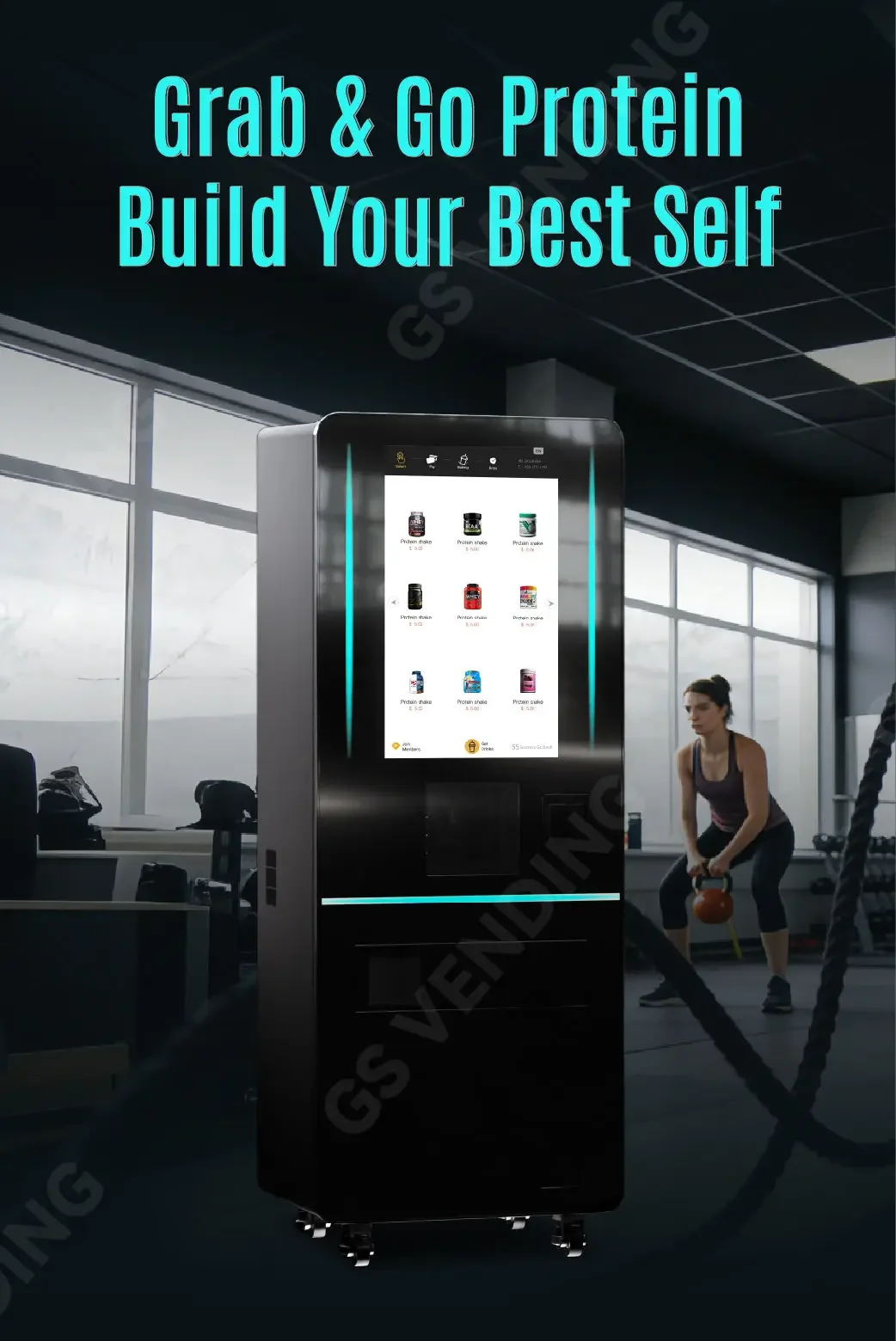 Automatic Protein Vending Machine Gym Use Protein Shake Vending Machine With Mixing System