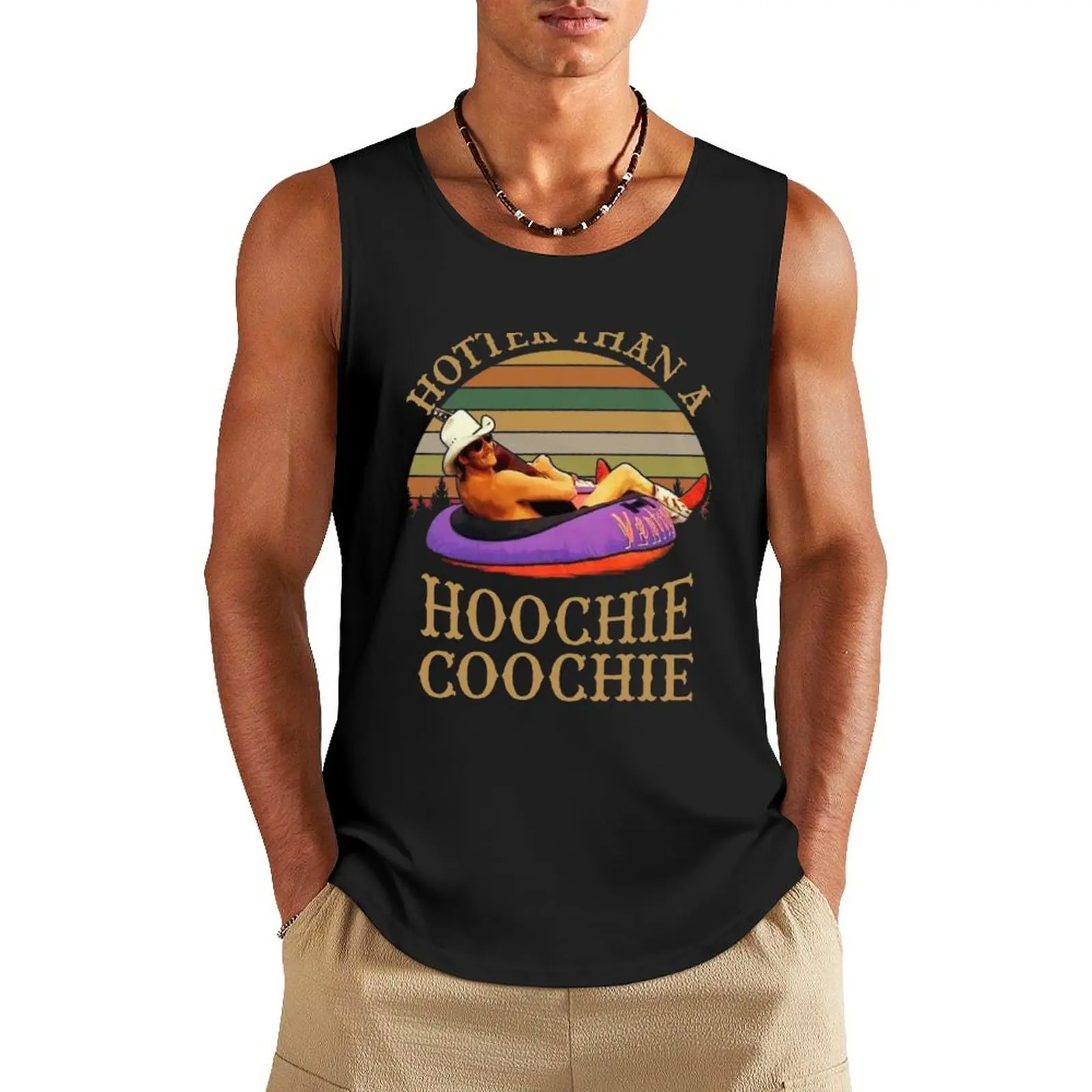 

Hotter Than A Hoochie Coochie Vintage Retro Tank Top Sportswear for men bodybuilding men clothes man vest