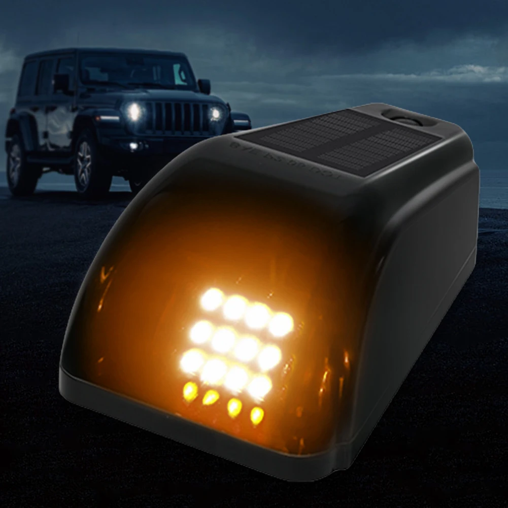 

LED Solar Powered Cab Lights Punch-Free Wireless Truck Roof Lights Truck Pickup Warning Light for Pickup Trucks SUV Motorcycles
