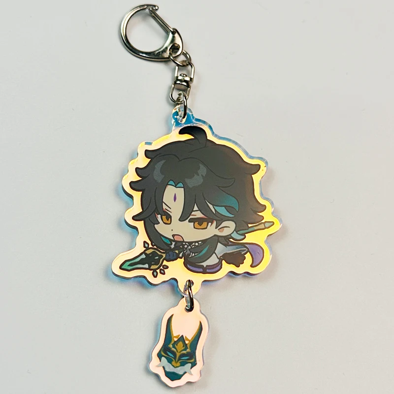 

Anime Genshin Impact Xiao Balladeer Raiden Shogun Cosplay Keychain Laser Pendant High Appearance Level Delicacy Decorate