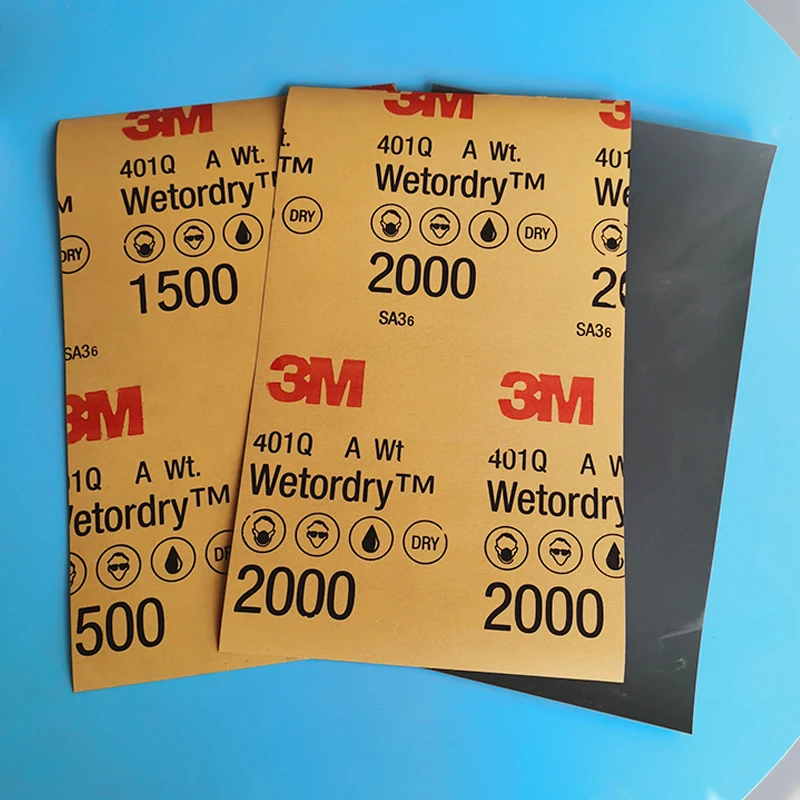 True 3M401Q Beauty Sandpaper 1000-2000grit139x227mm Paint Surface Beauty Polishing Water Grinding Car Car Sandpaper