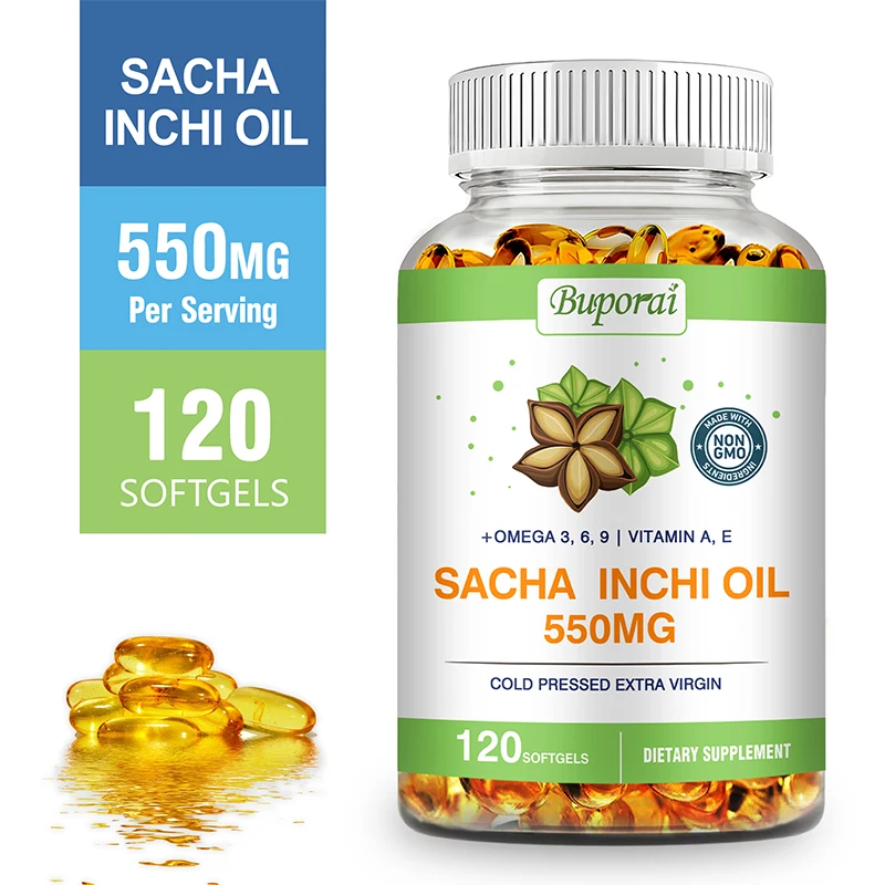 

Organic Sacha Inchi Oil Capsules - Supports Heart, Blood Pressure and Brain Health, Improves Sleep Quality and Boosts Energy