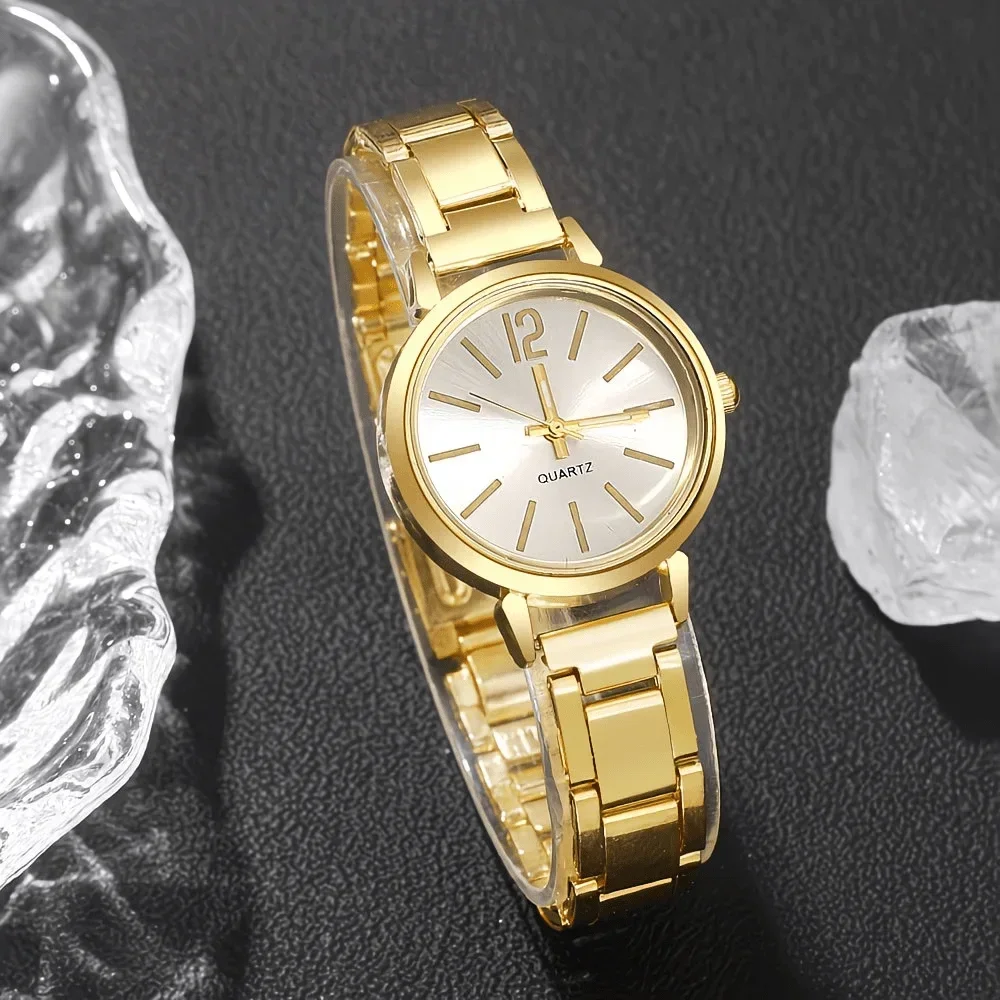 4pcs Women's Elegant Fashion Quartz Watch Open Bangle, Women's Watch, Suitable for Various Occasions