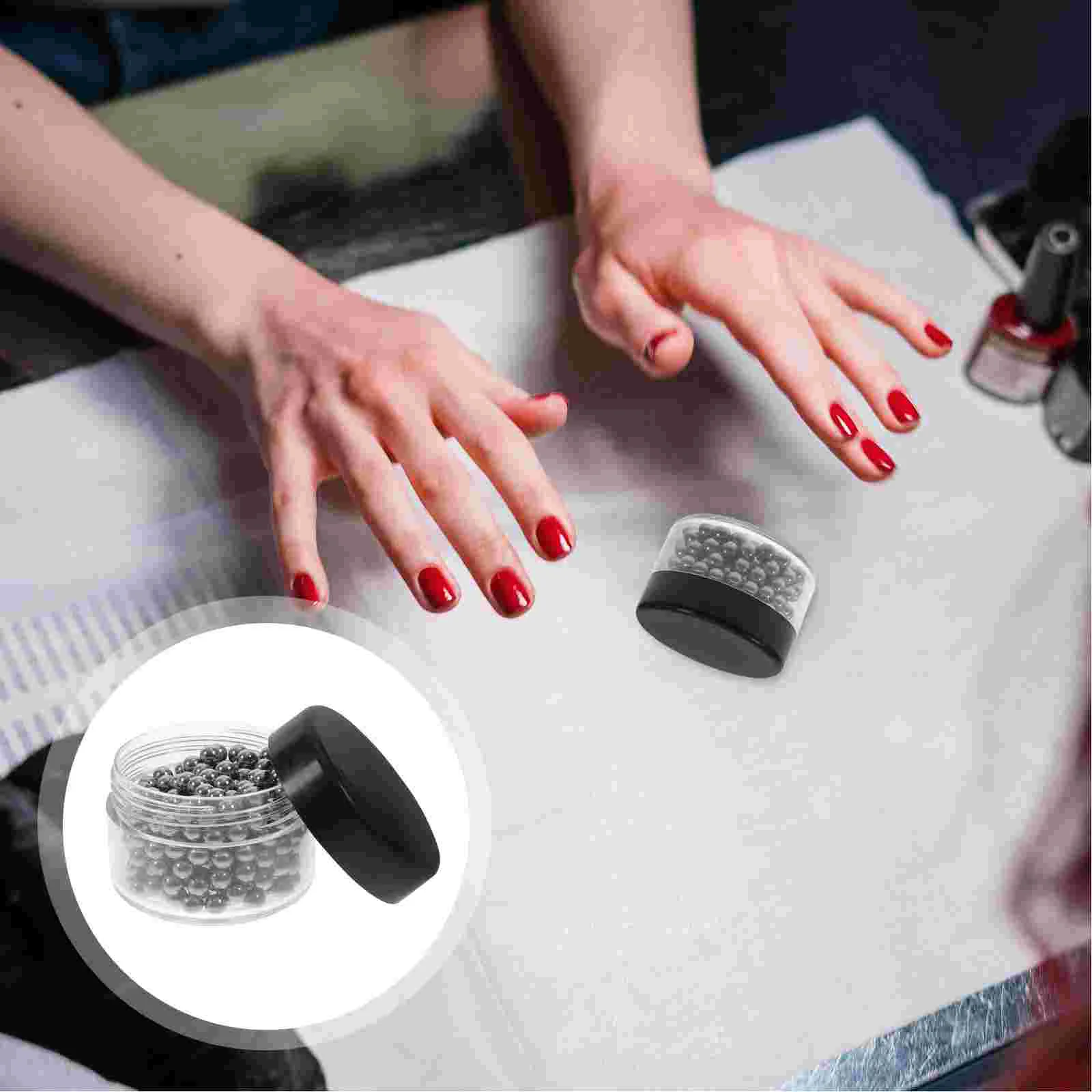 900 Pcs Nail Polish Thinner with Dropper Model Paint Agitator Balls Mixing Stirring Steel Solid