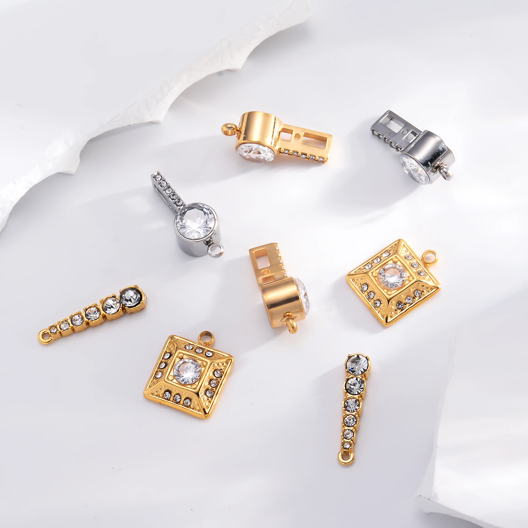 4 قطعة تصميم فاخر كريستال مفتاح قلادة الهندسة سحر لصنع المجوهرات العصرية سوار إكسسوارات عقد Craft بها بنفسك الحرفية #5