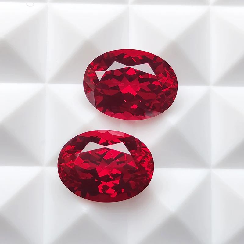Top Pigeon Blood Oval Hand-cut Lab Grown Ruby Top Quality Stone Loose Gemstones Select AGL Certificate for Diy Jewelry Making 3