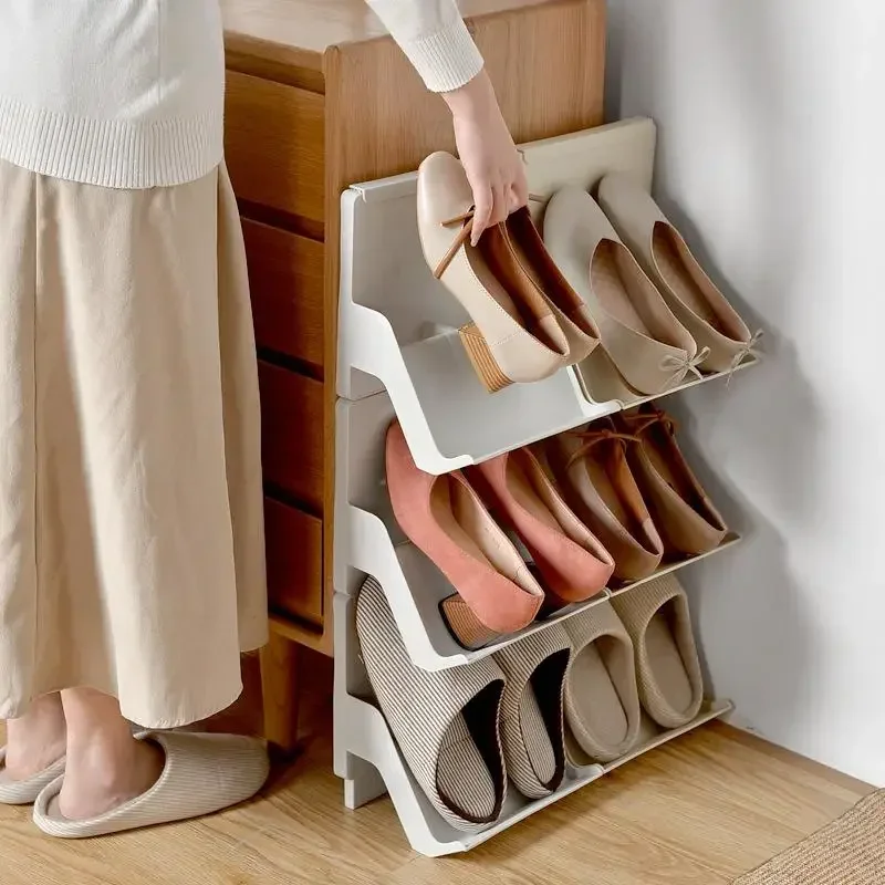 

Multi-layer Nordic Plastic Shoe Rack Simple Household Assembly Dustproof Organizer Display Shelf Vinyl holder Figure stand Racks