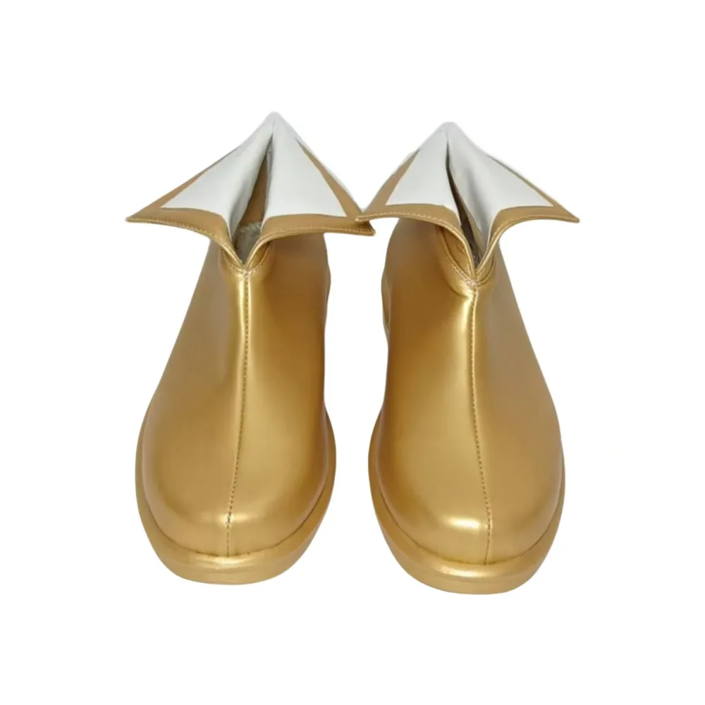 الذهبي أنيمي الأمير فارس تأثيري أحذية للأطفال البالغين هالوين كرنفال حزب تفضل اللباس الملحقات شقة