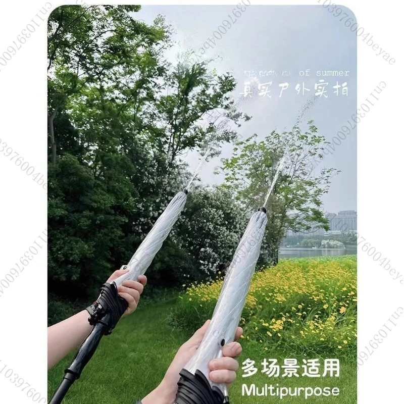 Umbrella, water gun, pull-out water spray gun, transparent umbrella, fight, spray gun