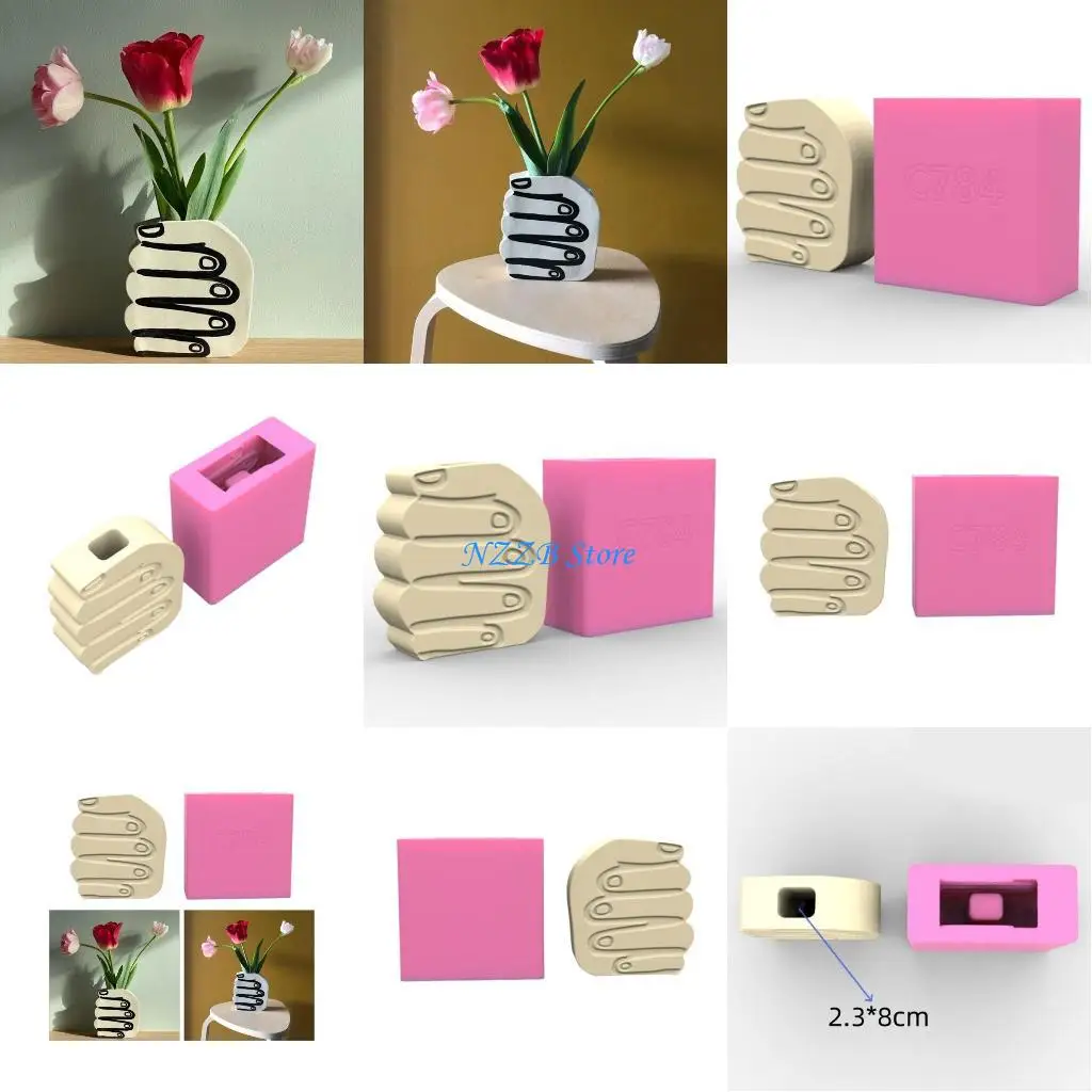 

T21F Silicone Ornament Moulds Silicone Vase Molds Hand Flexible Crafting Moulds Unique Silicone Craft Moulds for Vase