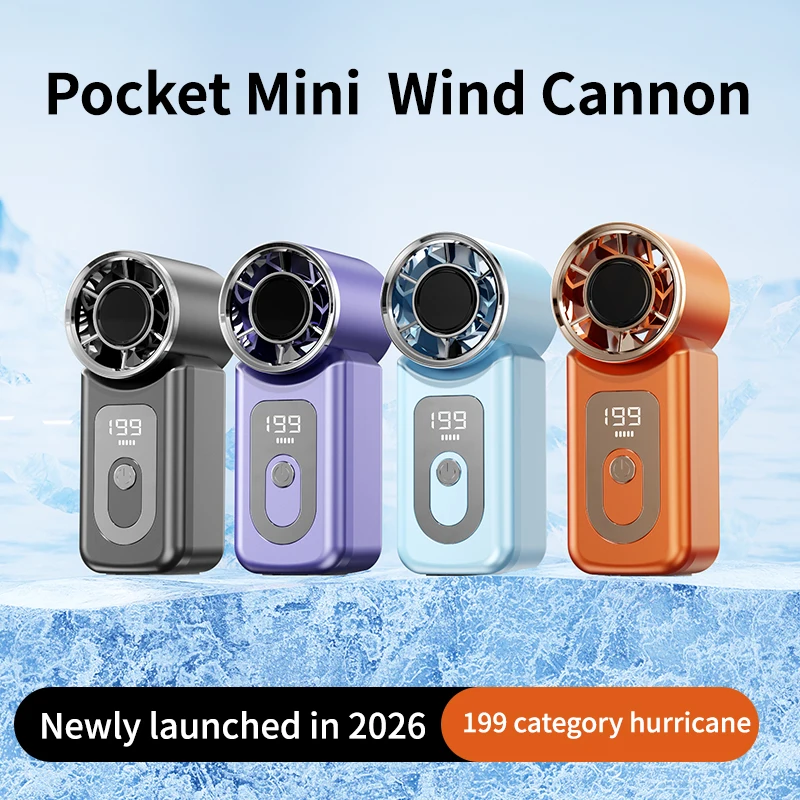 Portable Mini Handheld Fan, High-Speed Turbo Compressed Cold Air, 199 Speed USB Rechargeable Outdoor Handheld Mini Fan Travel