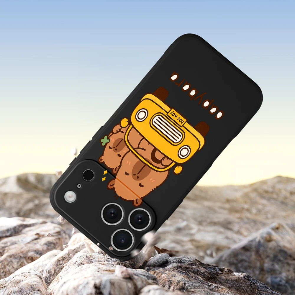 كابيبارا الكرتون جراب هاتف آيفون 17 برو ماكس 17 الهواء 16 15 14 13 12 11 برو ماكس XS Max7 8 زائد 16e 16 زائد غطاء من البولي يوريثان كوكه