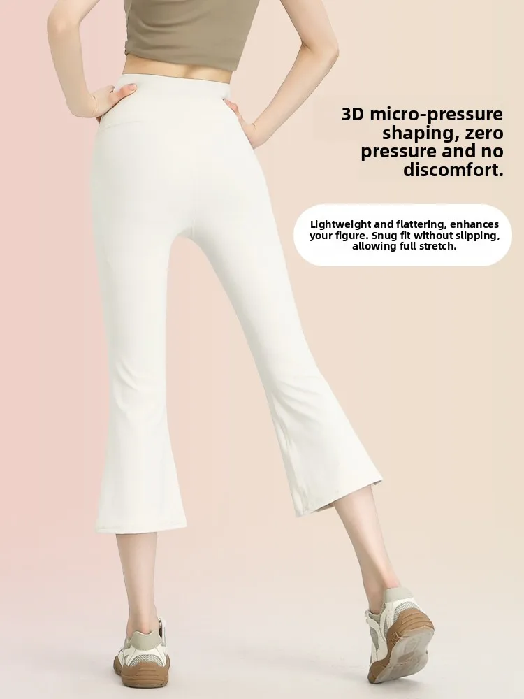 Pantalon de Yoga taille haute pour femmes, nouvelle petite taille, évasé, fin, décontracté, vêtements d'extérieur, Modal, Nylon, Spandex, contrôle du ventre, été