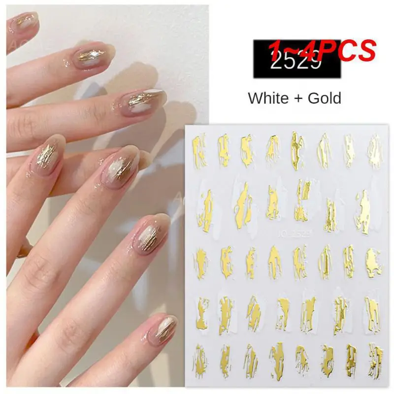 1~4PCS Mirror Polished Nail Art Stickers Rich Styles High-quality Materials Eye-catching Best Seller Fashionable Popular