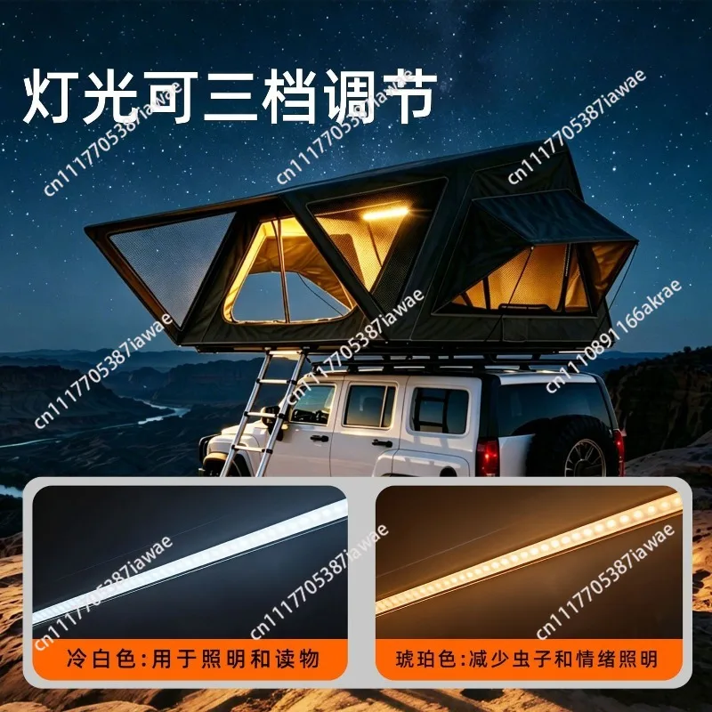 Factory cross-border direct supply ABS hard shell rollover hard shell roof tent hydraulic SUV off-road car camping tent
