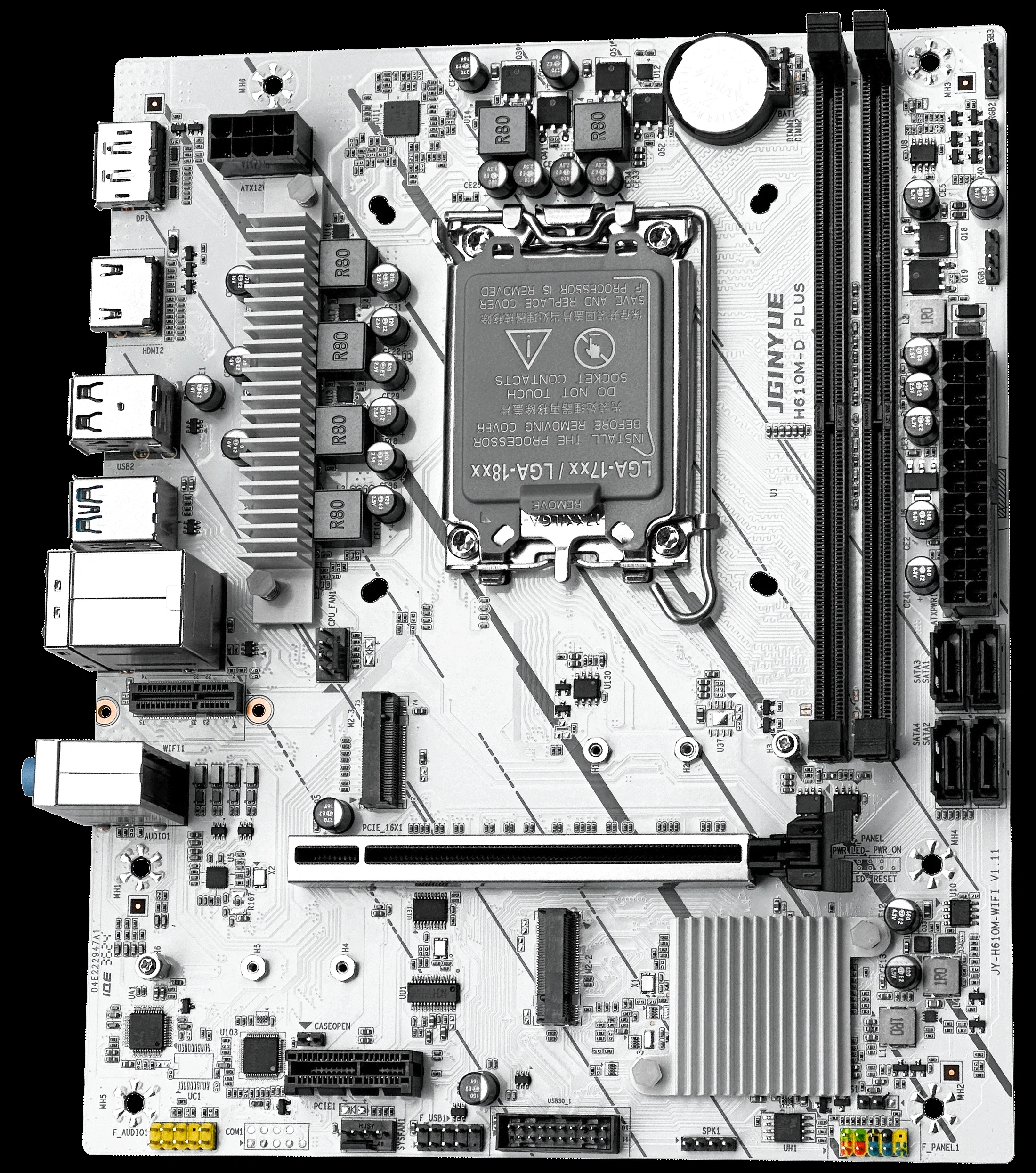 JGINYUE H610M-D PLUS Motherboard M-ATX LGA1700 12100F 12400F 12600F13400F13600F DDR4 64GB Dual Channel XMP RGB