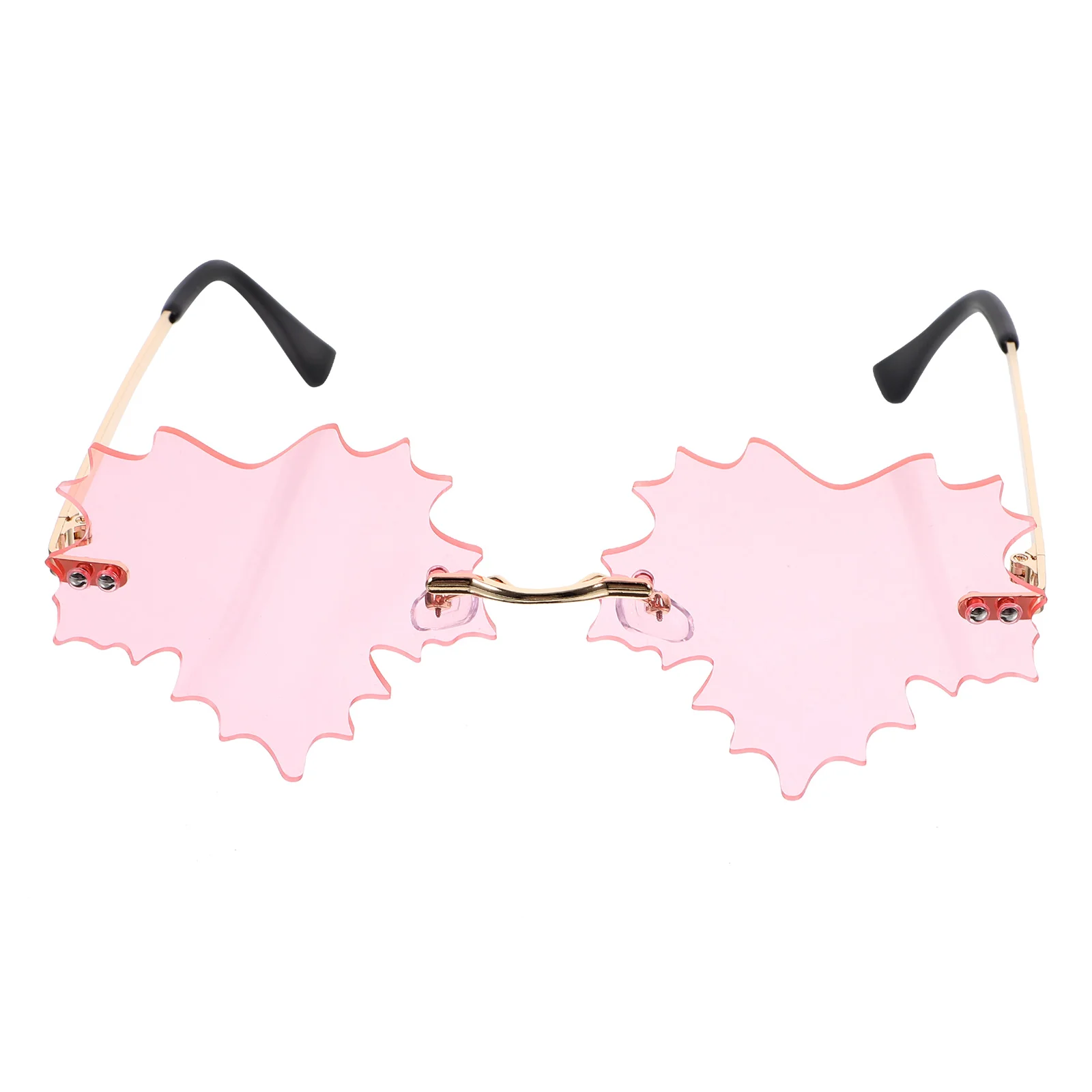 

Leaf Shaped Sunglasses Fun Rimless Women Rave Accessories Party Adults Colored 90s Disco Glasses Trendy Stylish Unique Wardrobe