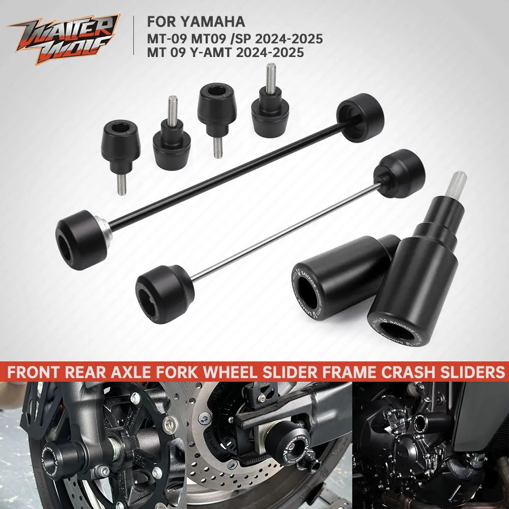 

2025 Motorbike Frame Crash Slider For YAMAHA MT-09 MT09 SP Y-AMT 2024 Rear Front Axle Wheel Slider Swingarm Spools Stand Slider