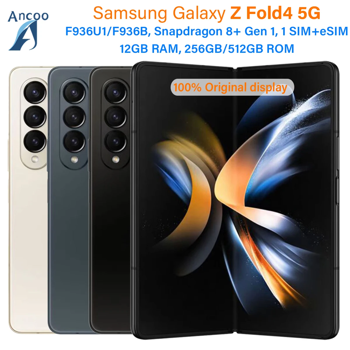 Samsung Galaxy Z Fold4 F936U1 256GB/512GB 12GB Original Unlocked Fold 4 Snapdragon 8+ Gen 1 7.6