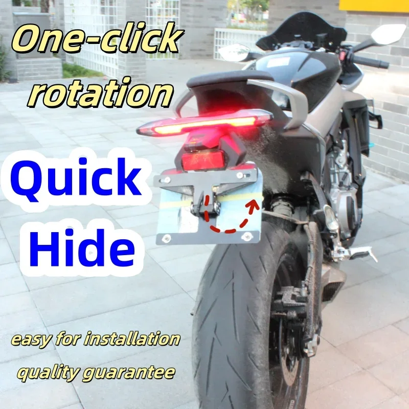 

For kawasaki ZX-4R License Plate Premium Adjustable License Plate Button Switch Effortless Contro License Plate Bracket Frame
