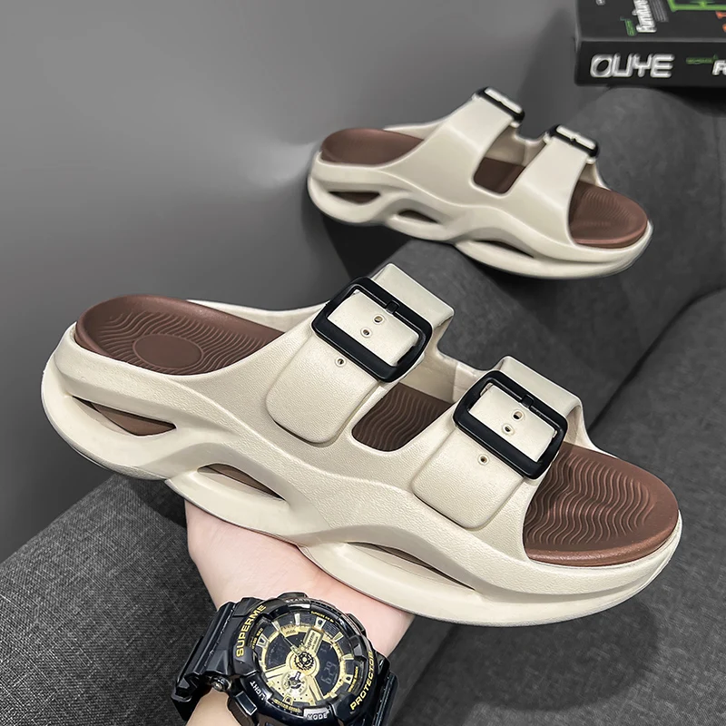 

Летние мужские пляжные сандалии для отдыха на открытом воздухе, легкие нескользящие шлепанцы