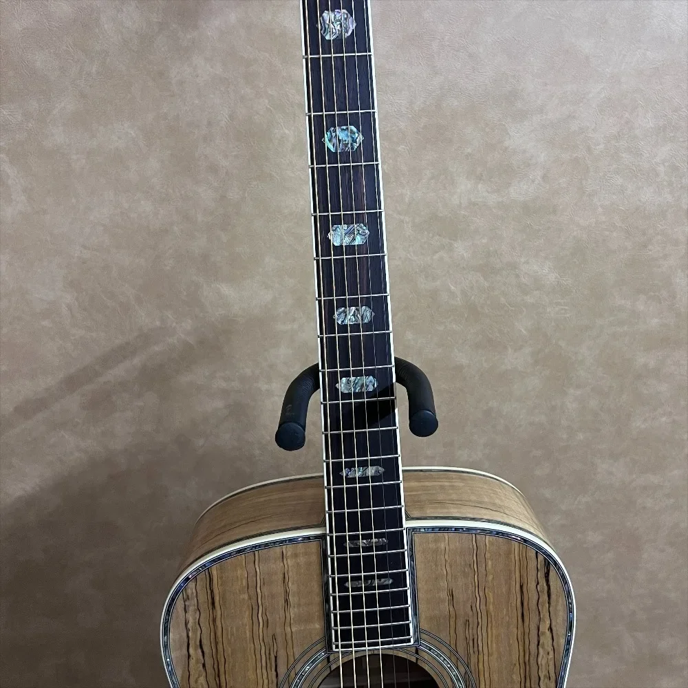 Unique Striped Wood Grain Acoustic Guitar 41 Inch Rosewood Material with Shell Inlay Musical and Gold Tuners Instrument Stage Guitar