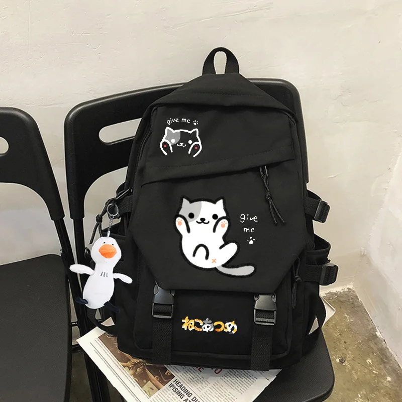 Cat Backyard Neko Backpack Students Cute School Bag Kawaii Girls Boys Backpack Laptop Female Fashion Anime Book Bags