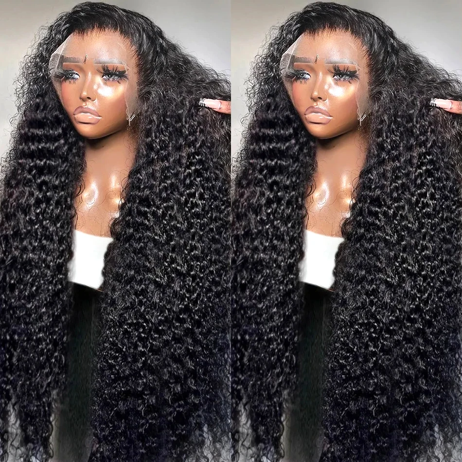 250% 30 40 Inch Transparent 13x4 Lace Front Wig Water Curly Human Hair Wigs Deep Wave 13x6 Lace Frontal Wigs For Women