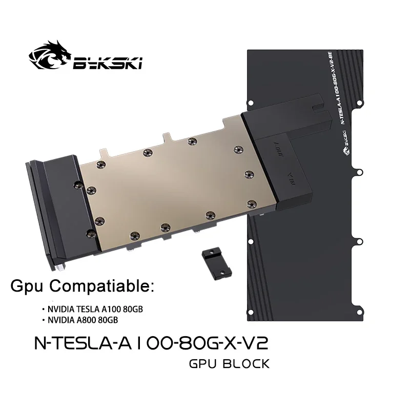 Bykski GPU Water Cooling Block For NVIDIA TESLA A100/A800 80G VGA Card/All Metal Full Cover Liquid Cooler N-TESLA-A100-80G-X-V2