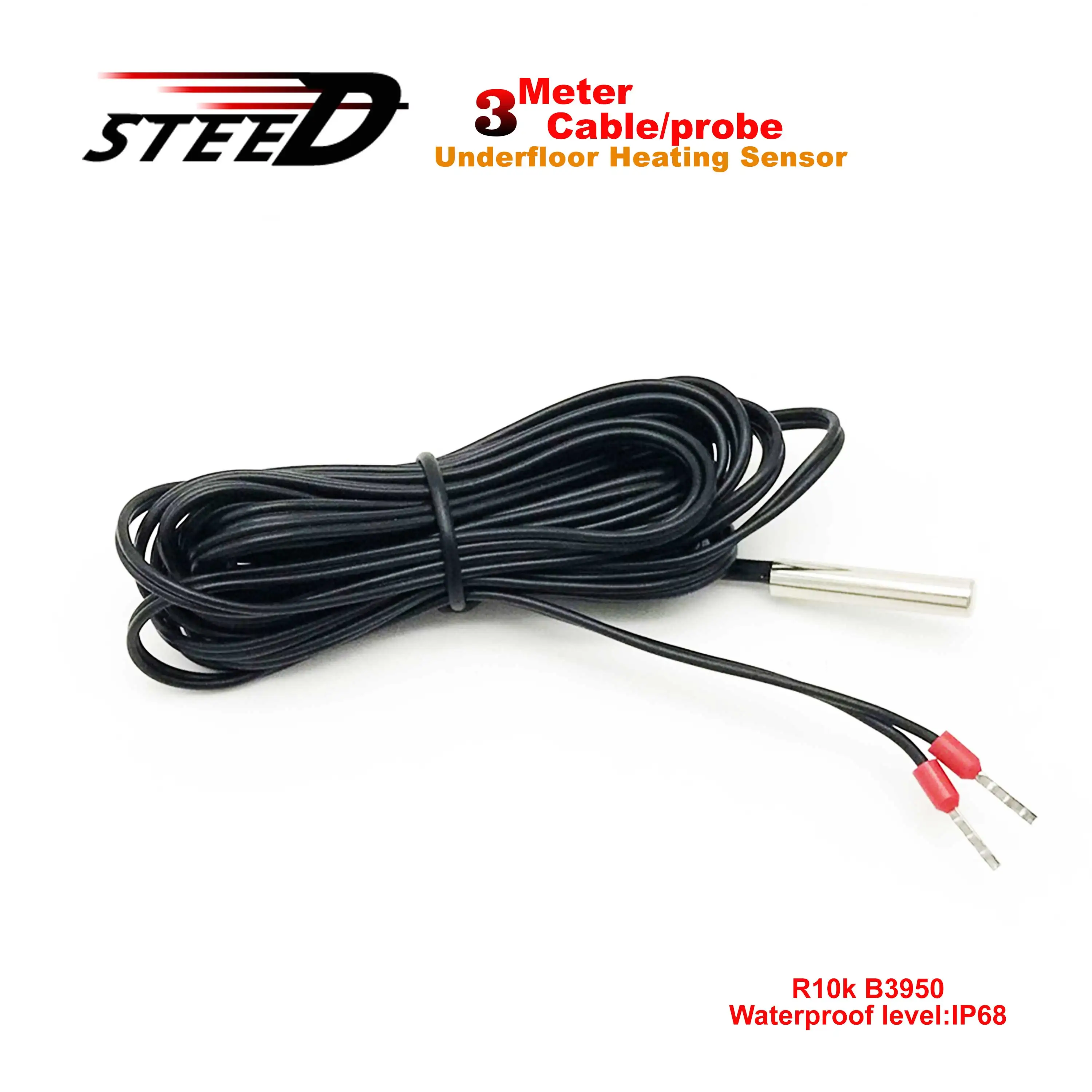 Cable impermeable de 3M, sonda de temperatura IP68, Sensor NTC para calefacción de suelo, termostato, accesorios móviles