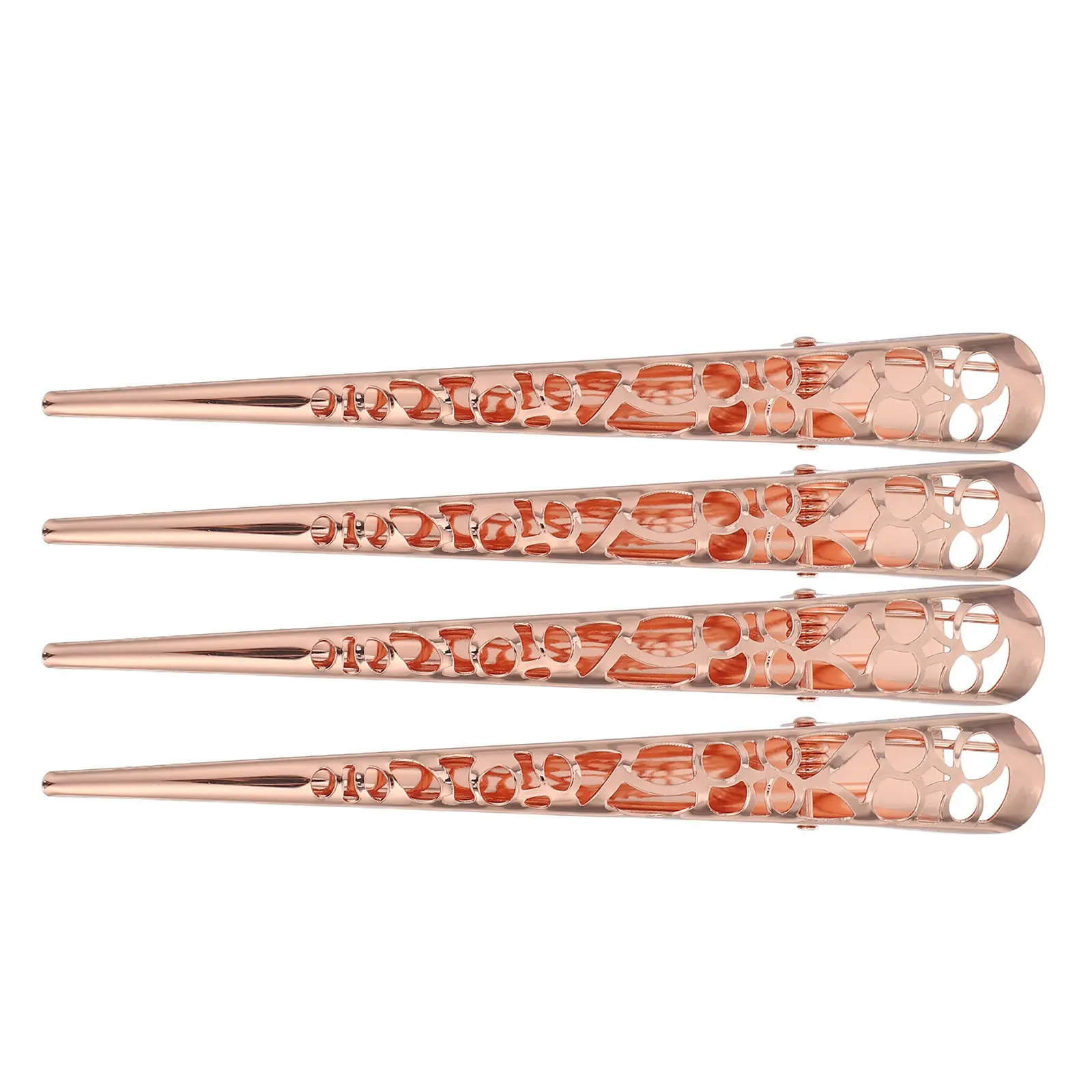4Pcs Hollow-Out Metal Hair Clips for Women Elegant Barrettes Secure Grip Alligator Hairpins Styling Accessories for Wedding
