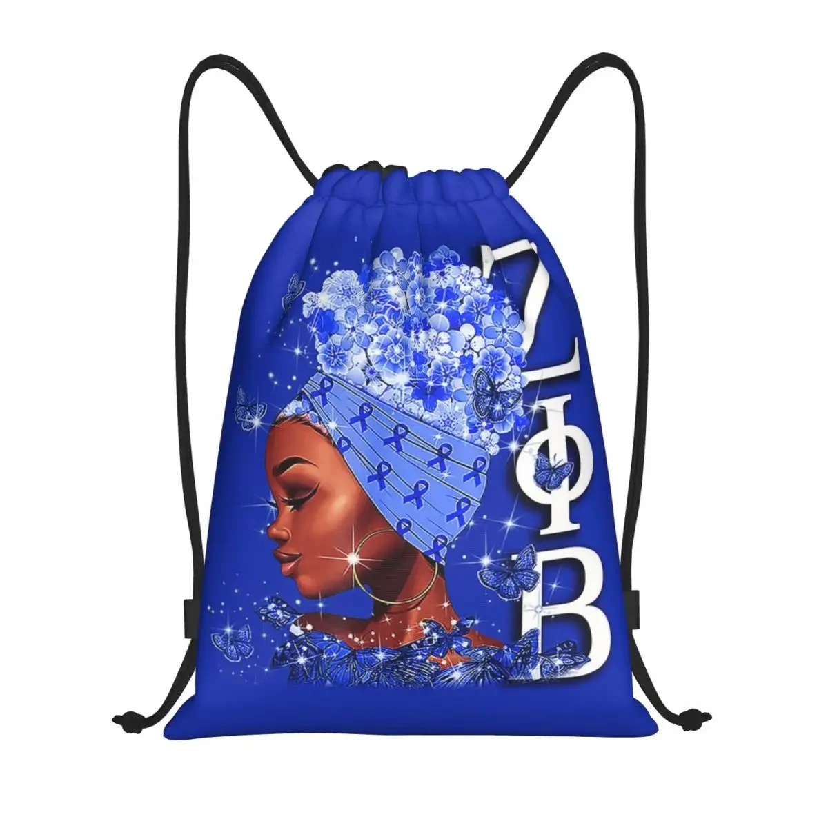 Custom Zeta Phi Beta Woman Drawstring Bag for Shopping Yoga Backpacks Men Women ZOB Greek Letter 1920 Sports Gym Sackpack