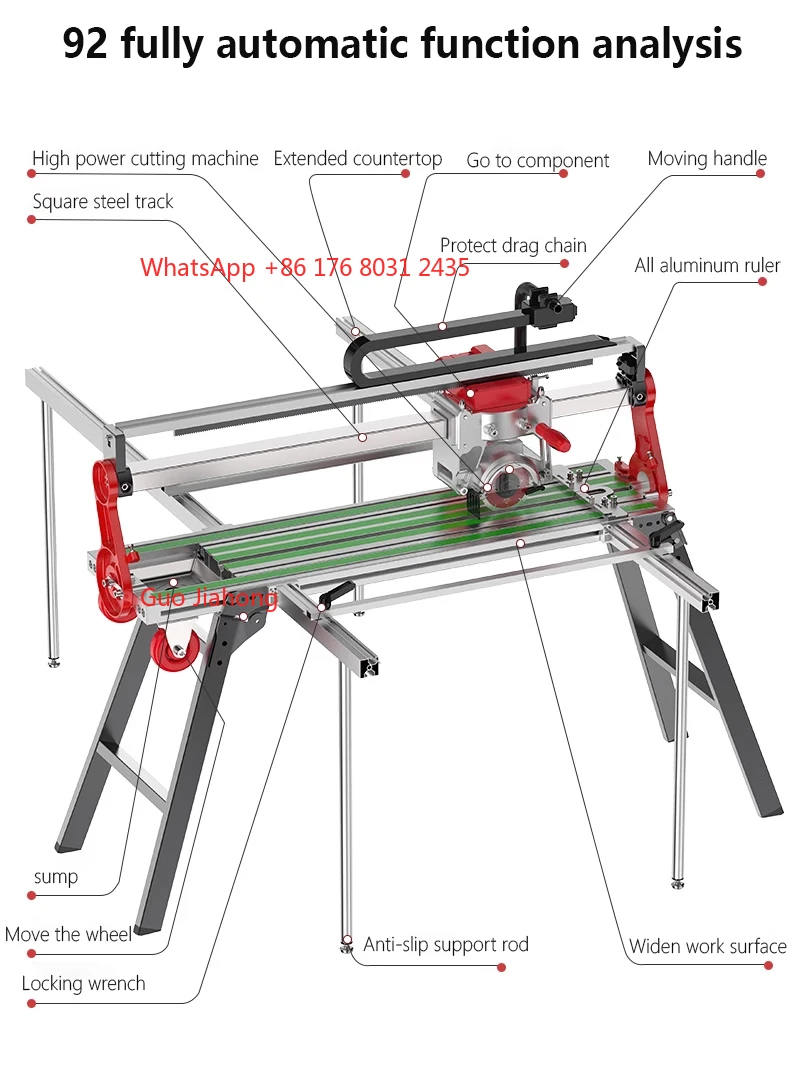 

Shijing 9231 Automatic Tile Cutting Machine 45 Degree Cut Machine Portable Stone Cutting Machine Electric Tile Cutter 1200mm