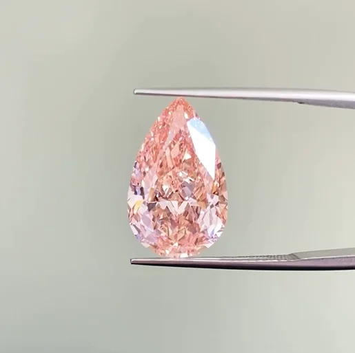 IGI Pink 7.34CT VS1 Pear Cut Fancy Vivid Pink Color With IGI Certificate Lab Grown Diamond  Authorized Certification