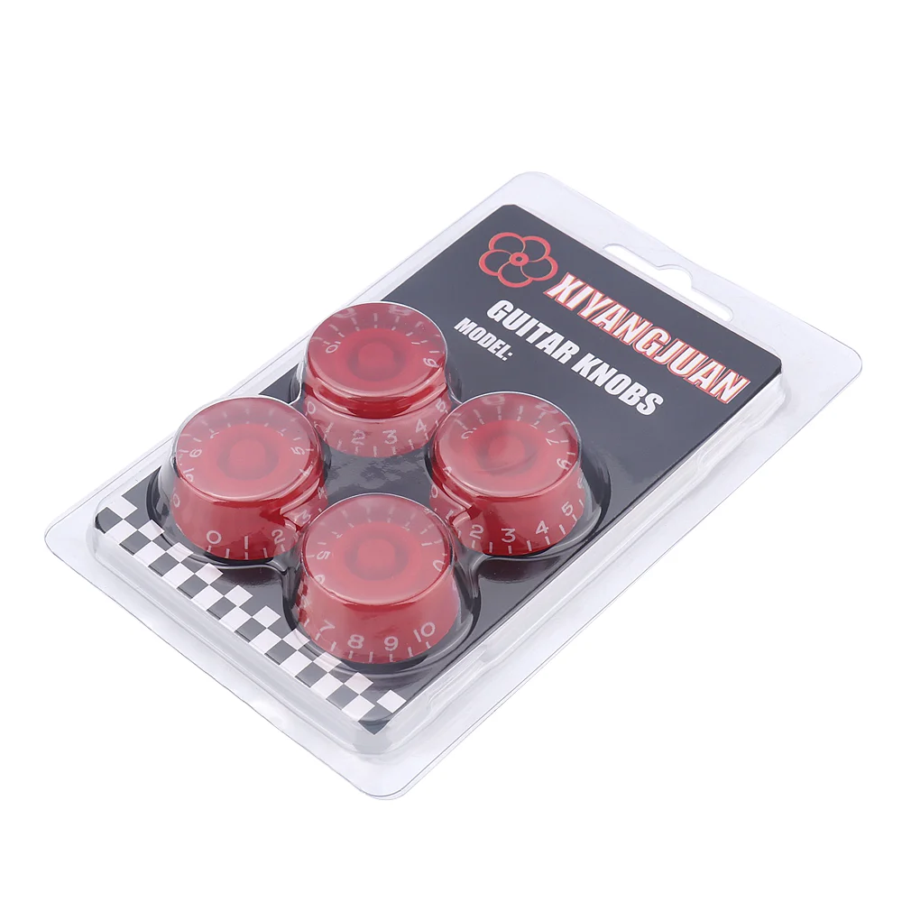 4Pcs High Quality Guitar Knobs Red Volume Tone Speed Control Knob Universal For Gibson Les Paul SG Guitar Accessories Parts