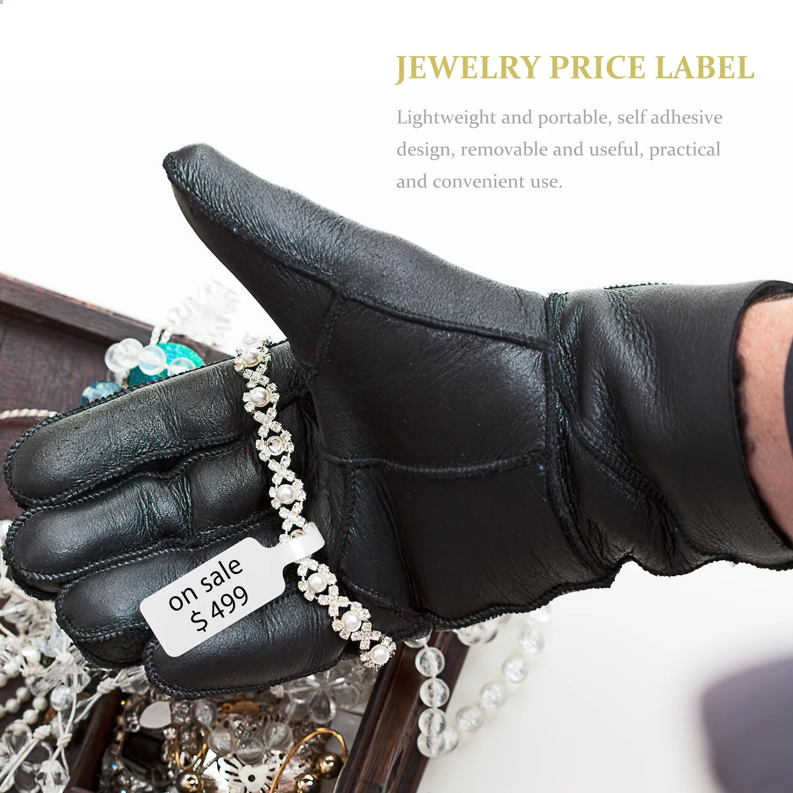 

2000pcs Copper Plate Price Labels for Jewelry Tags Stickers Retail Use Necklace Earring Self Adhesive Lightweight Practical