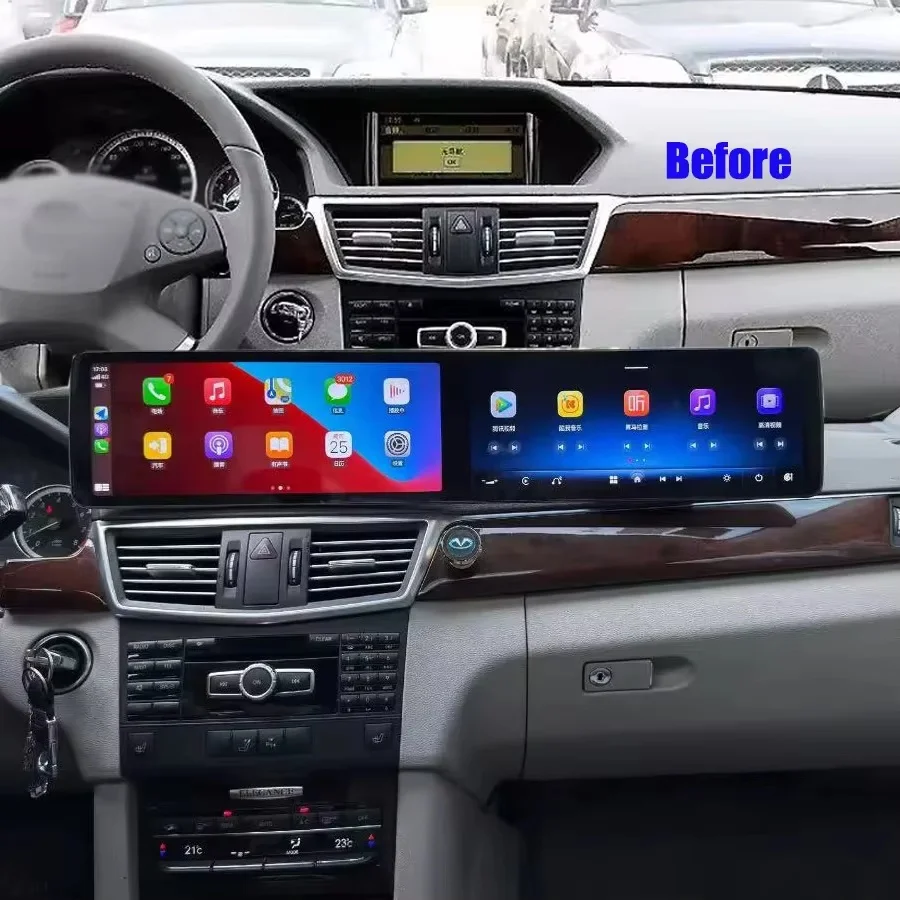 Qualcomm For Mercedes Benz E Class W207 W212 2010-2015 Multimedia Video Player Android 13 Dual Screen Car Radio 4G WIFI CarPlay